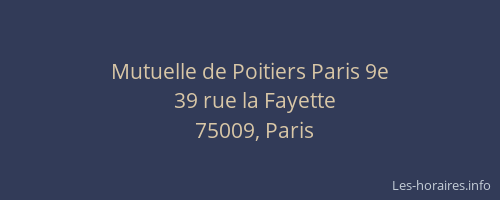 Mutuelle de Poitiers Paris 9e