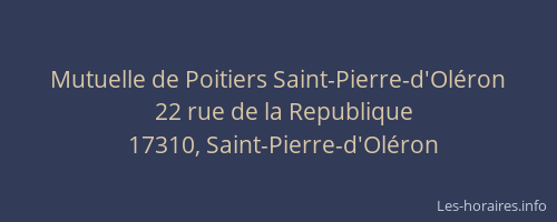 Mutuelle de Poitiers Saint-Pierre-d'Oléron