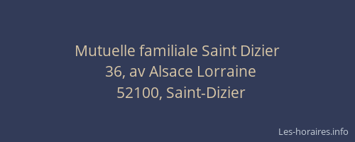 Mutuelle familiale Saint Dizier