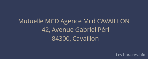 Mutuelle MCD Agence Mcd CAVAILLON