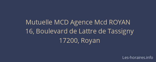 Mutuelle MCD Agence Mcd ROYAN