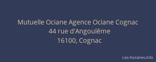 Mutuelle Ociane Agence Ociane Cognac