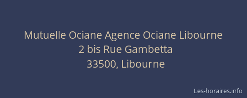 Mutuelle Ociane Agence Ociane Libourne