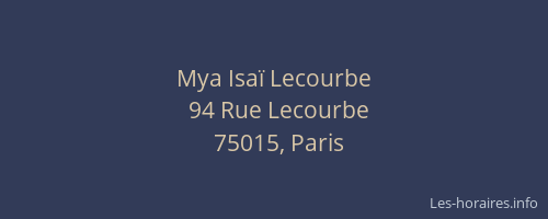 Mya Isaï Lecourbe