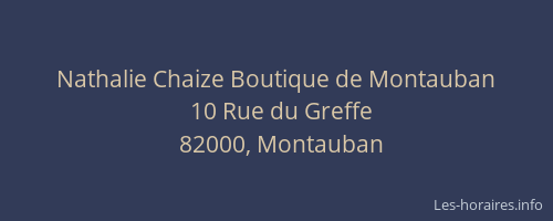 Nathalie Chaize Boutique de Montauban