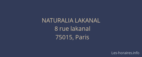 NATURALIA LAKANAL