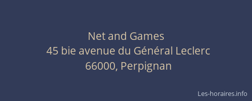 Net and Games