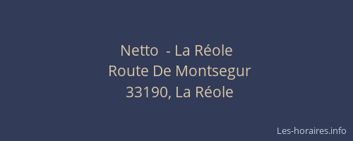 Netto  - La Réole
