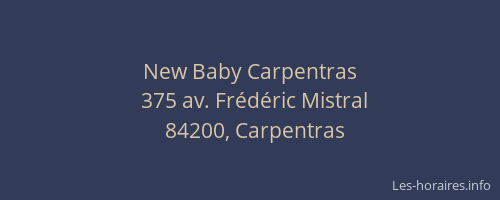 New Baby Carpentras