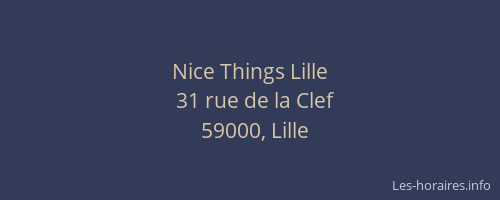 Nice Things Lille