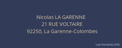 Nicolas LA GARENNE