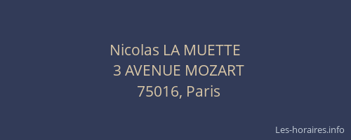 Nicolas LA MUETTE