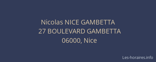 Nicolas NICE GAMBETTA