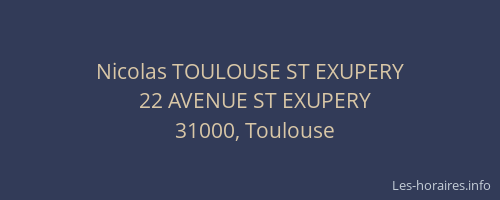 Nicolas TOULOUSE ST EXUPERY