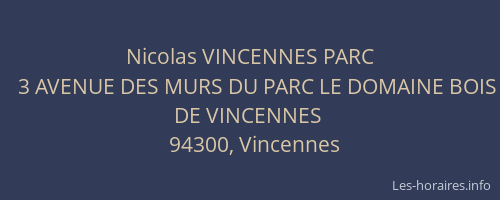 Nicolas VINCENNES PARC