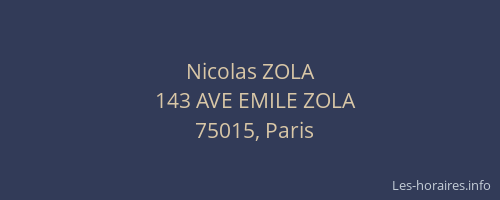 Nicolas ZOLA