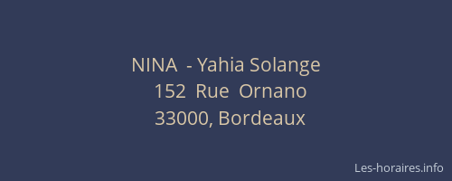 NINA  - Yahia Solange