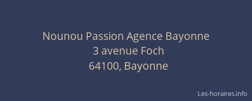 Nounou Passion Agence Bayonne