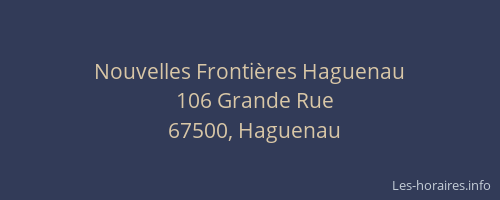 Nouvelles Frontières Haguenau