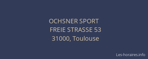 OCHSNER SPORT