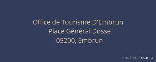 Office de Tourisme D'Embrun