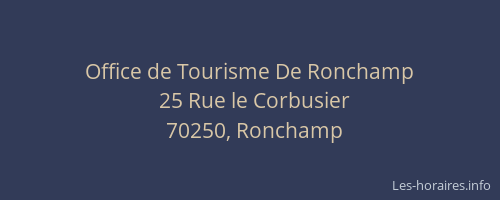 Office de Tourisme De Ronchamp