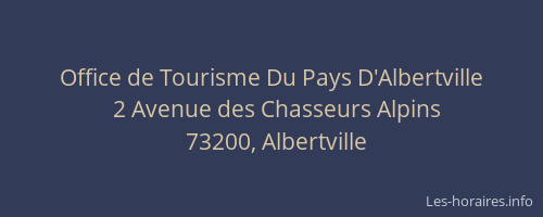 Office de Tourisme Du Pays D'Albertville
