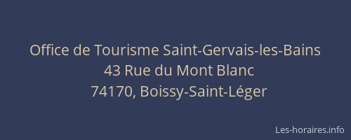 Office de Tourisme Saint-Gervais-les-Bains