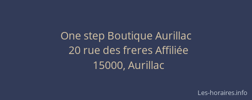 One step Boutique Aurillac