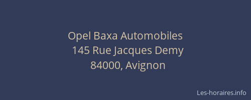 Opel Baxa Automobiles