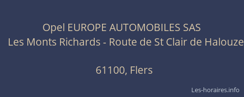 Opel EUROPE AUTOMOBILES SAS