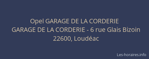 Opel GARAGE DE LA CORDERIE
