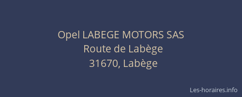 Opel LABEGE MOTORS SAS