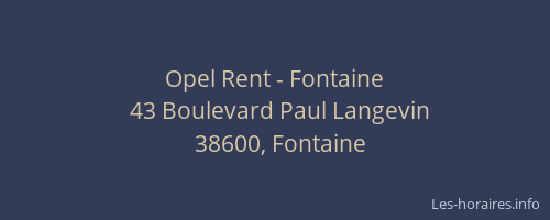 Opel Rent - Fontaine