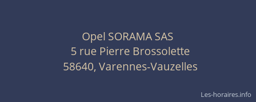 Opel SORAMA SAS