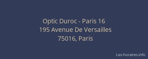 Optic Duroc - Paris 16