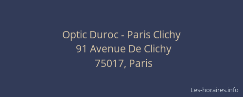 Optic Duroc - Paris Clichy