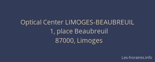 Optical Center LIMOGES-BEAUBREUIL