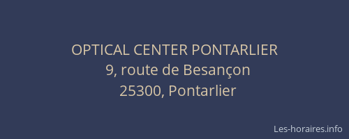 OPTICAL CENTER PONTARLIER