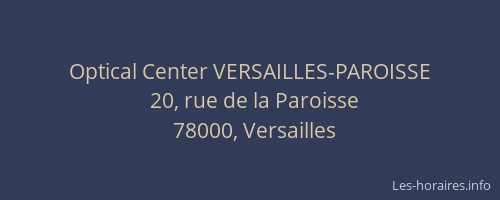 Optical Center VERSAILLES-PAROISSE