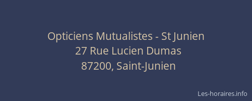 Opticiens Mutualistes - St Junien