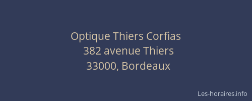 Optique Thiers Corfias