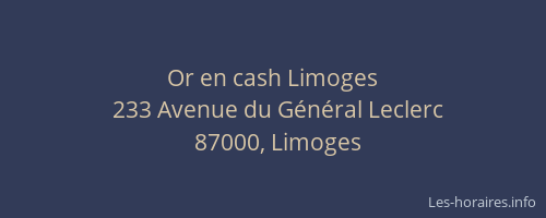 Or en cash Limoges