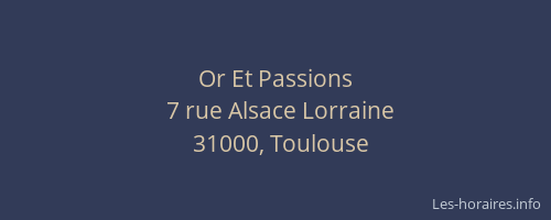 Or Et Passions