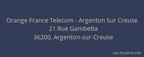 Orange France Telecom - Argenton Sur Creuse