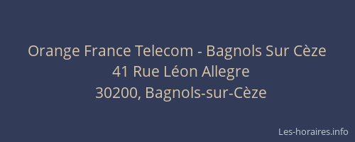 Orange France Telecom - Bagnols Sur Cèze