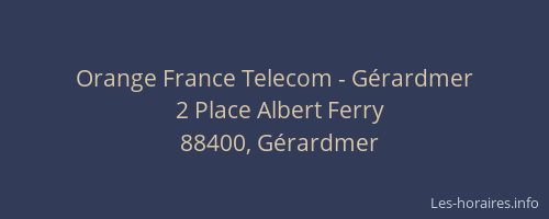 Orange France Telecom - Gérardmer