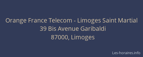 Orange France Telecom - Limoges Saint Martial