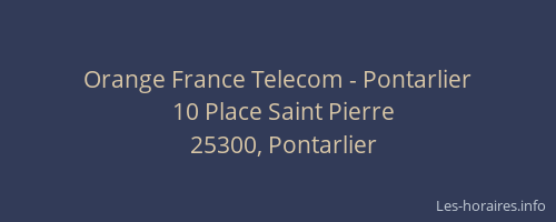Orange France Telecom - Pontarlier
