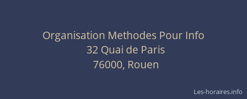 Organisation Methodes Pour Info